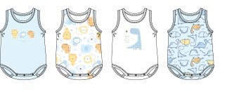 BODYSUIT SLEVEELESS 4 PACK - LIGHT BLUE