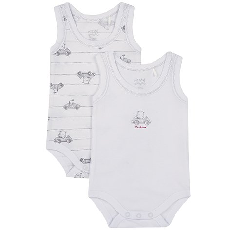 BODYSUIT SLEEVELESS 2 PACK - WHITE
