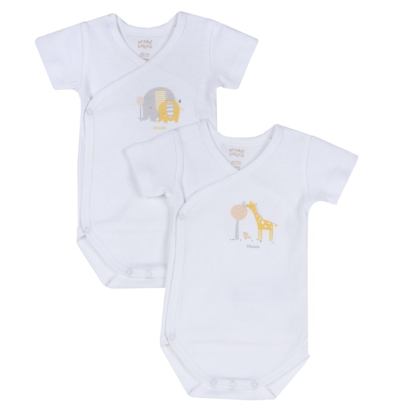 BODYSUIT SHORT SLEEVE 2 PACK - WHITE