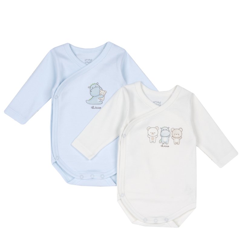 BODYSUIT LONG SLEEVE 2 PACK - LIGHT BLUE