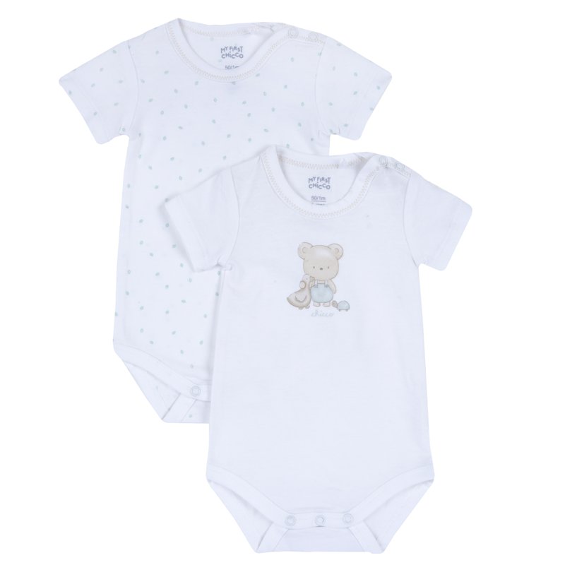 BODYSUIT SHORT SLEEVE 2 PACK - WHITE