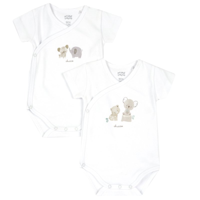 BODYSUIT SHORT SLEEVE 2 PACK - WHITE