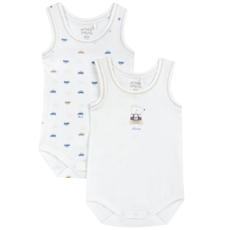 BODYSUIT SLEEVELESS 2 PACK - WHITE