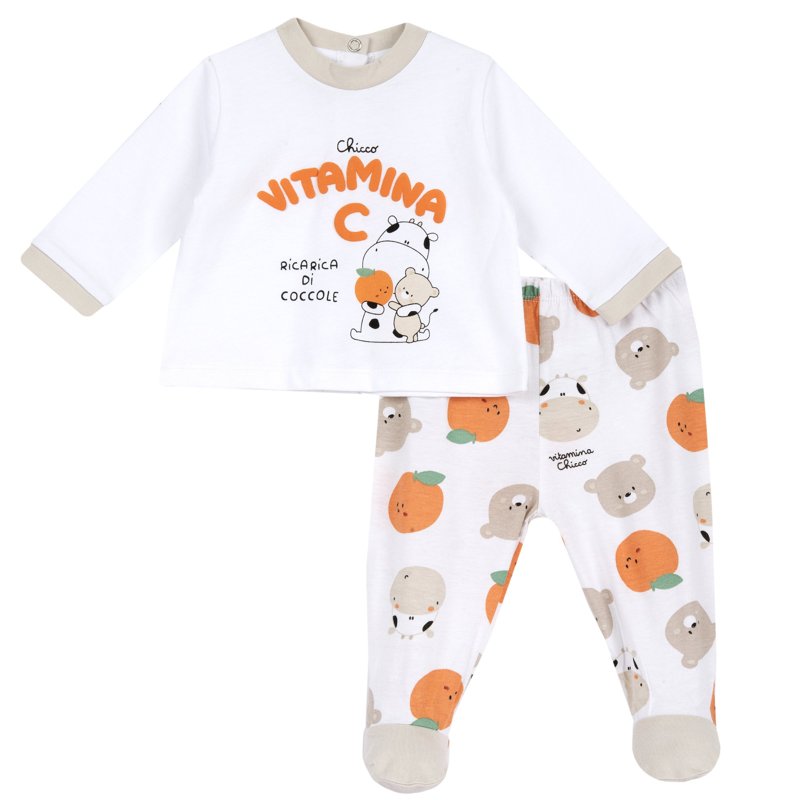 SET 2: BABY SWEATER + LEGGINGS - NATURAL PRINTED