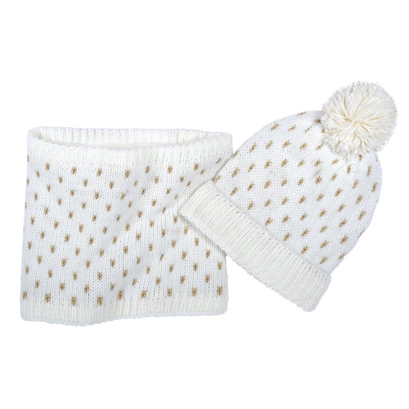 SET 2: HAT + NECK WARMER - WHITE