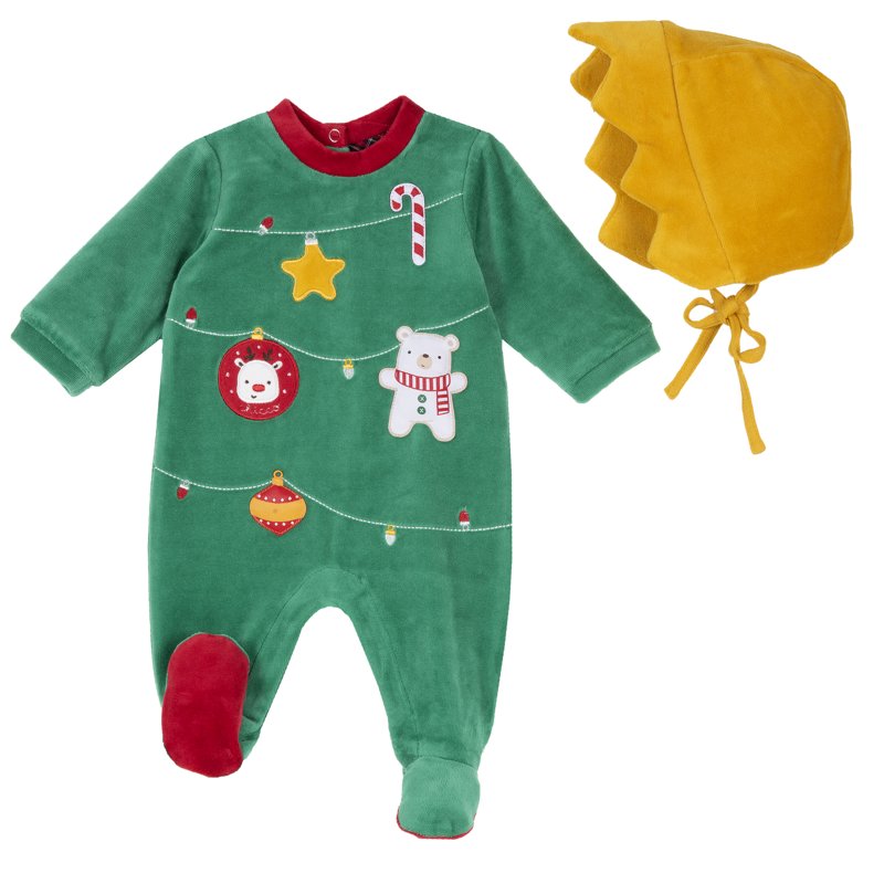 SET 2: JUMPSUIT + HAT - MEDIUM GREEN