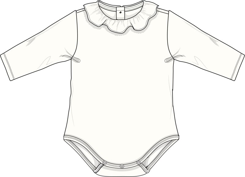 BODYSUIT LONG SLEEVE - WHITE