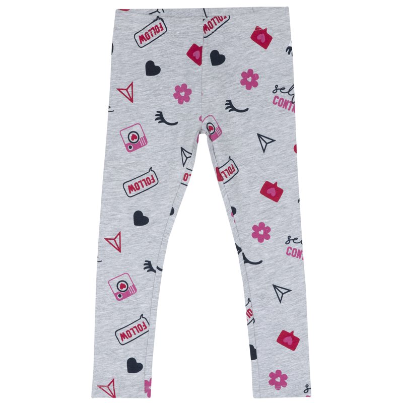 LEGGINGS - GREY PRINTED