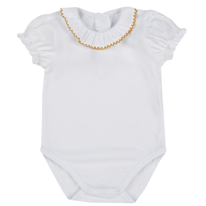 BODYSUIT SHORT SLEEVE - WHITE/YELLOW