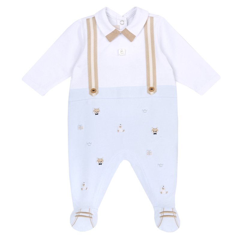 JUMPSUIT - WHITE/LIGHT BLUE