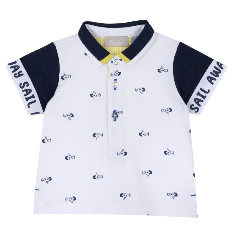 POLO SHORT SLEEVE - WHITE/BLUE
