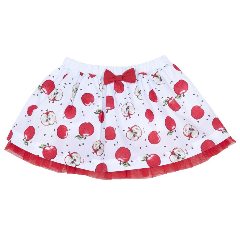 SKIRT - WHITE/RED