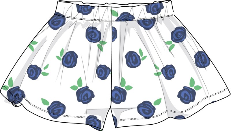 SKIRT - BLUE PRINTED