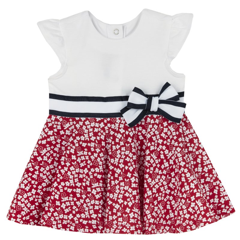 DRESS SLEEVELESS - WHITE/RED