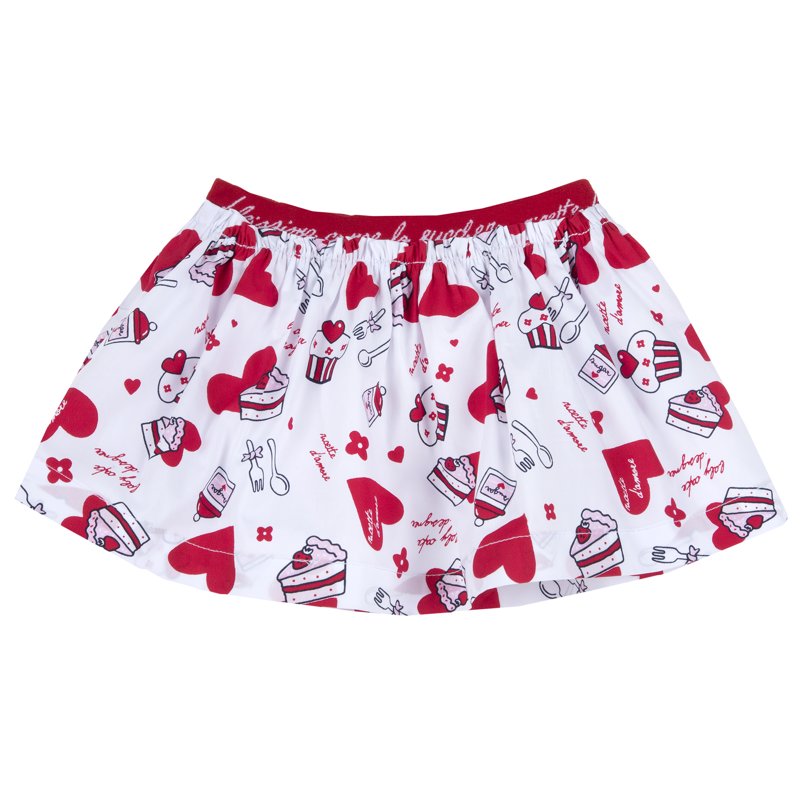SKIRT - WHITE/RED