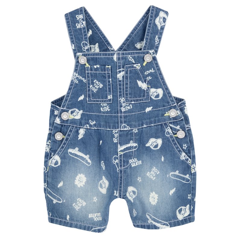 JEANS SHORT DUNGAREES - MEDIUM BLUE