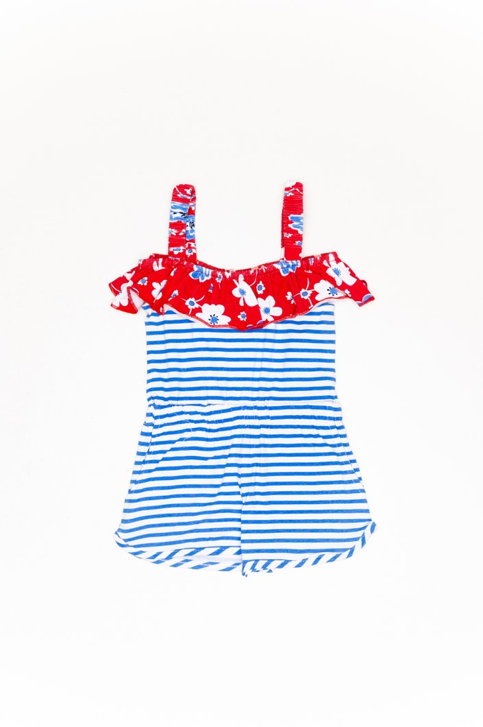 SHORT DUNGAREES - MEDIUM BLUE