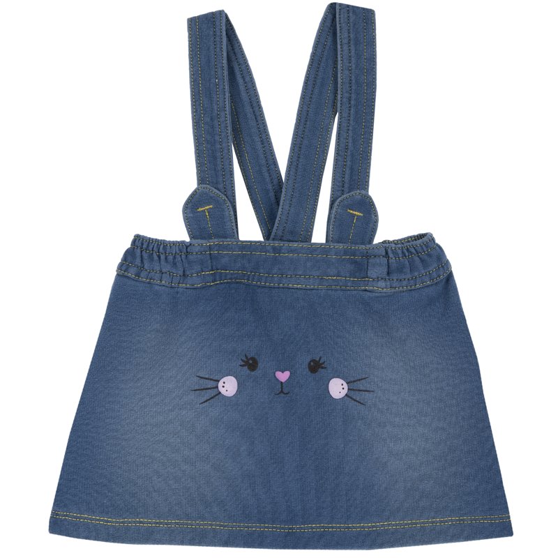 DUNGAREES SKIRT - MEDIUM BLUE