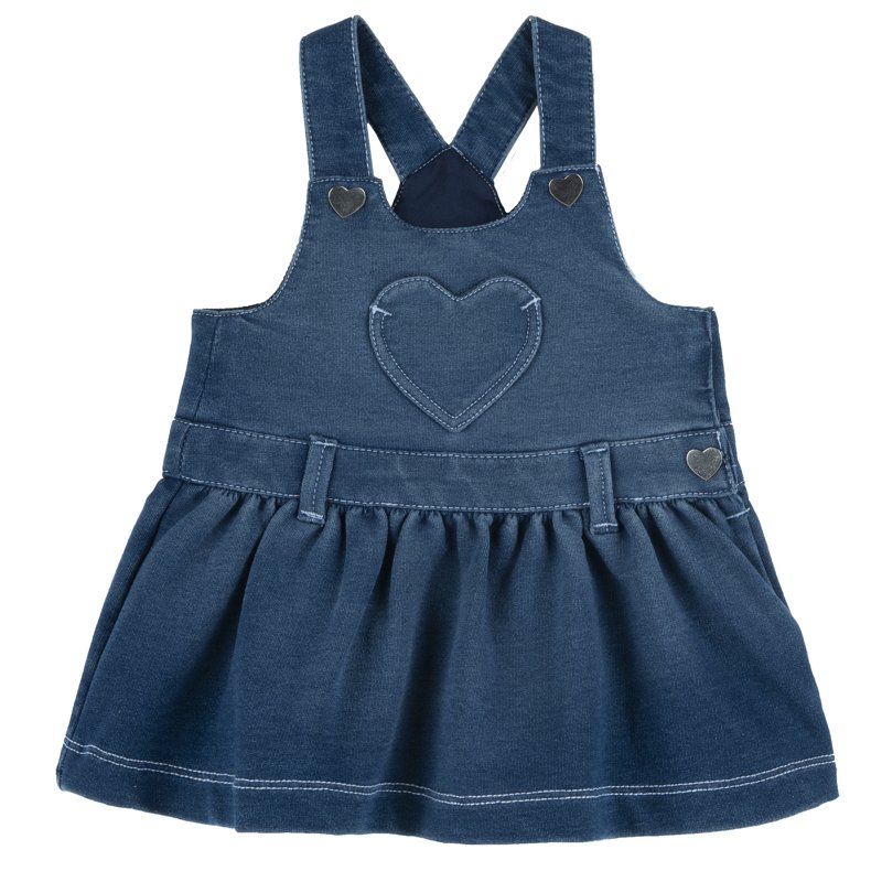 DUNGAREES SKIRT - MEDIUM BLUE