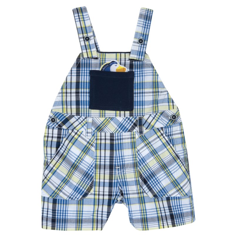 SHORT DUNGAREES - WHITE/BLUE