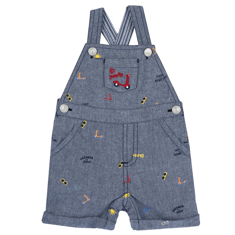SHORT DUNGAREES - MEDIUM BLUE