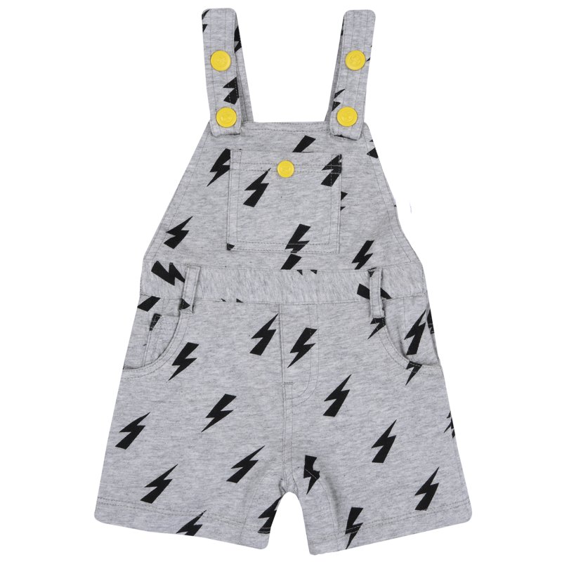 SHORT DUNGAREES - MEDIUM GREY