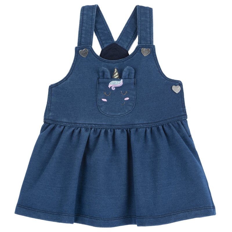 DUNGAREES SKIRT - MEDIUM BLUE