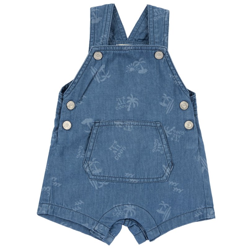 SHORT DUNGAREES - MEDIUM BLUE