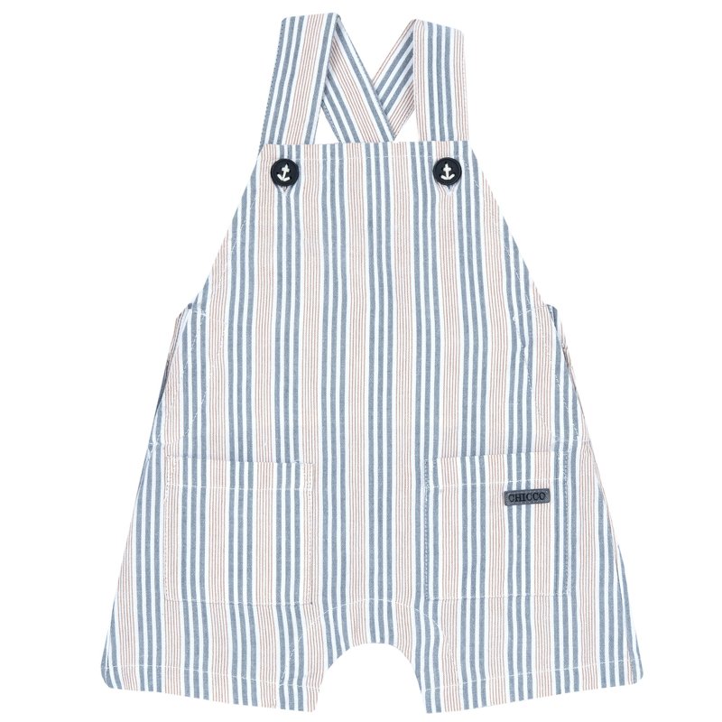 SHORT DUNGAREES - WHITE/BLUE