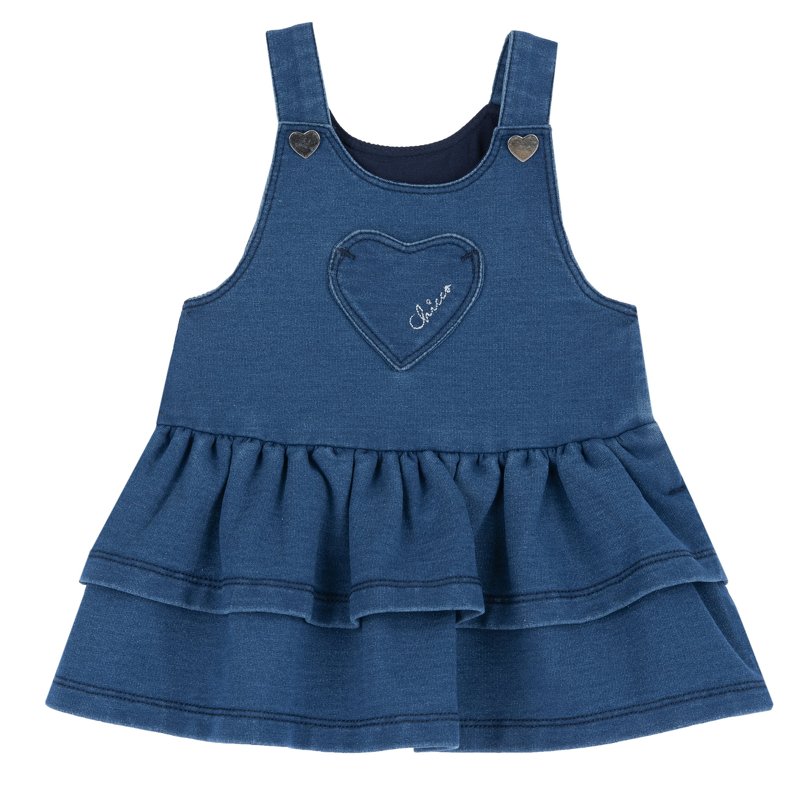 DUNGAREES SKIRT - MEDIUM BLUE