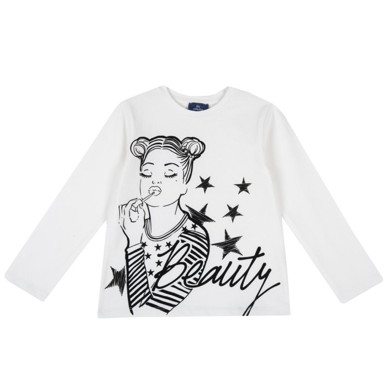 T-SHIRT LONG SLEEVE - WHITE/BLACK