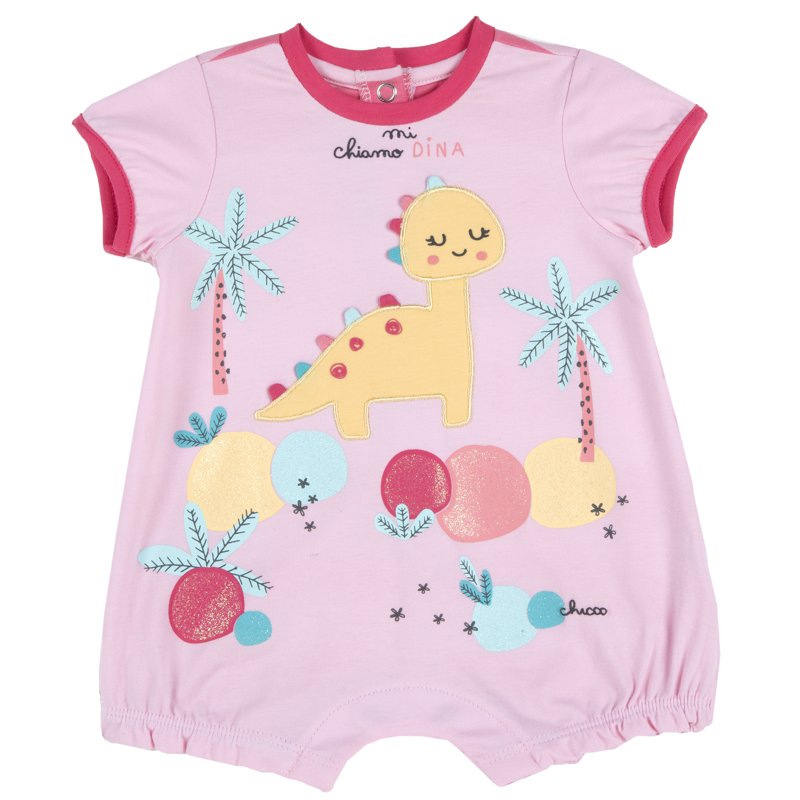 ROMPER SHORT SLEEVE - MEDIUM PINK