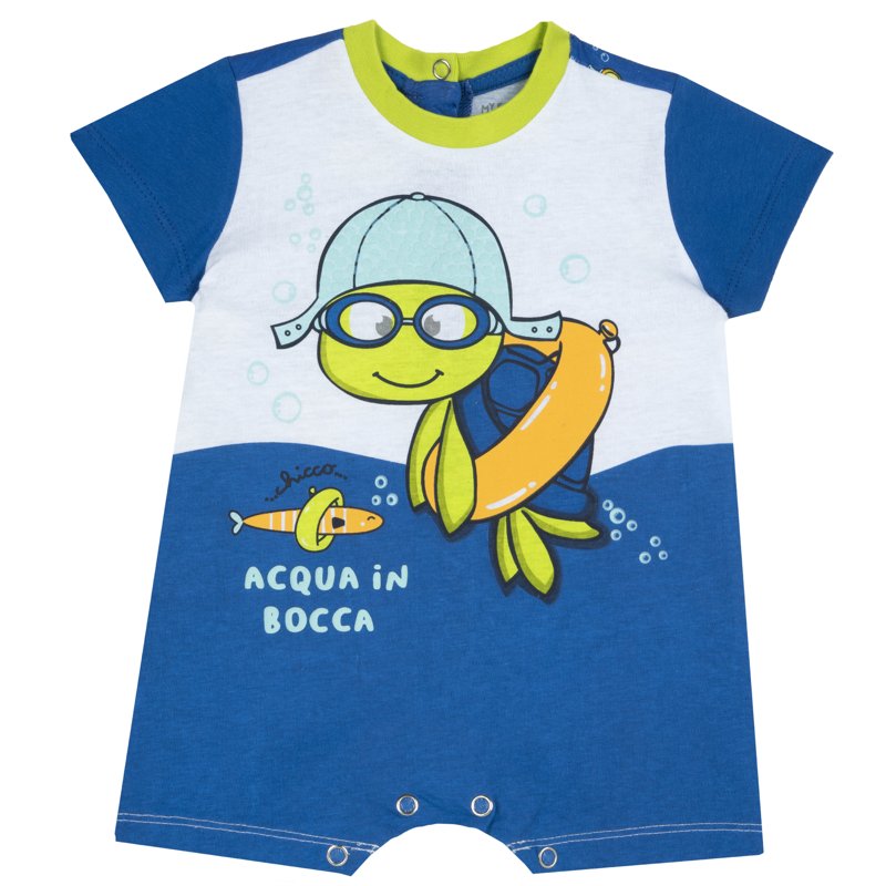 ROMPER SHORT SLEEVE - MEDIUM BLUE