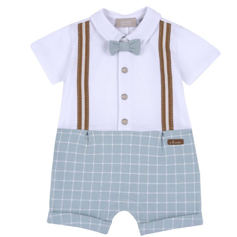 ROMPER SHORT SLEEVE - MEDIUM LIGHT BLUE