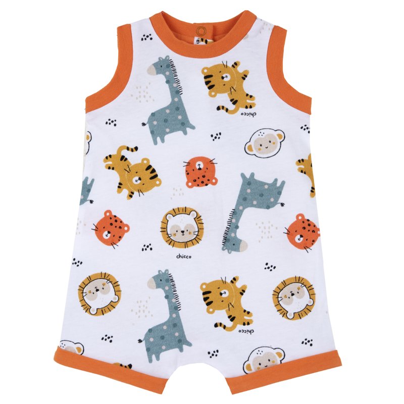 ROMPER SLEEVELESS - NATURAL PRINTED