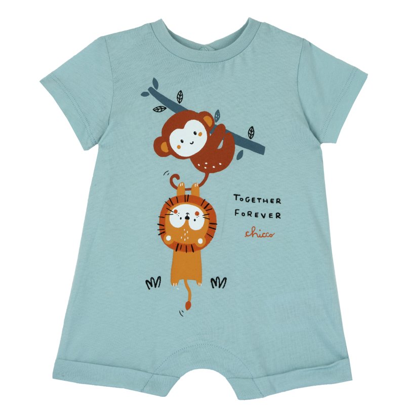 ROMPER SHORT SLEEVE - MEDIUM LIGHT BLUE