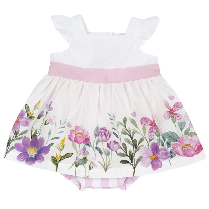 ROMPER SLEEVELESS - WHITE/PINK