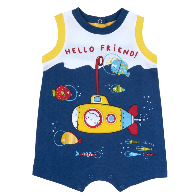 ROMPER SLEEVELESS - MEDIUM BLUE