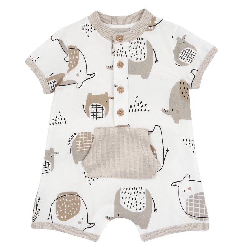 ROMPER SHORT SLEEVE - MEDIUM NATURAL