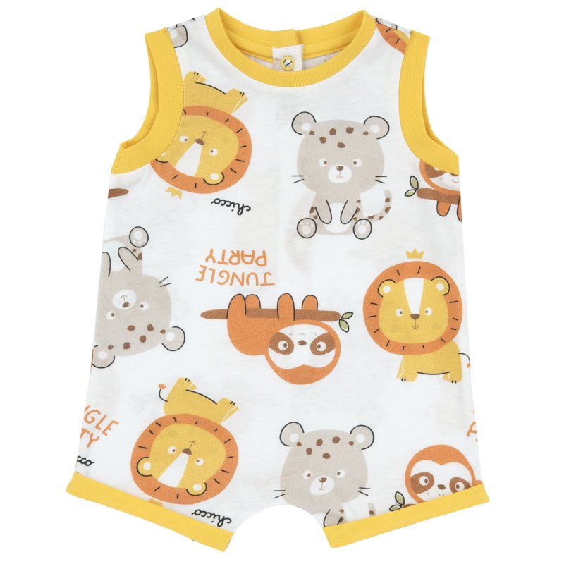 ROMPER SLEEVELESS - ORANGE PRINTED