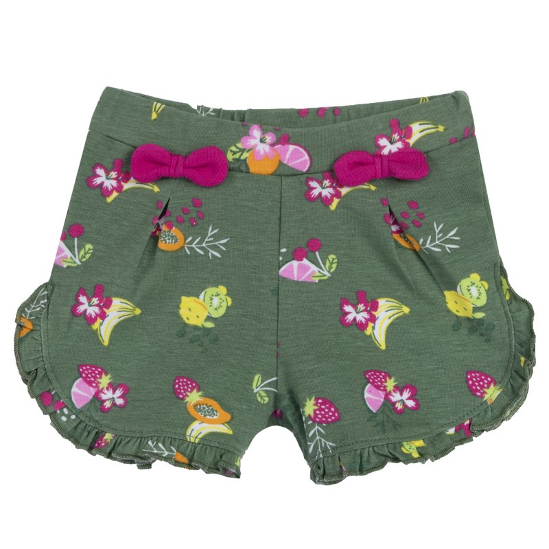 SHORTS - GREEN PRINTED