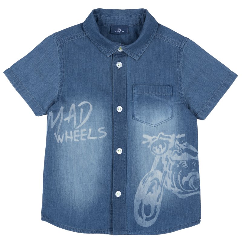 JEANS SHIRT SHORT SLEEVE - MEDIUM BLUE