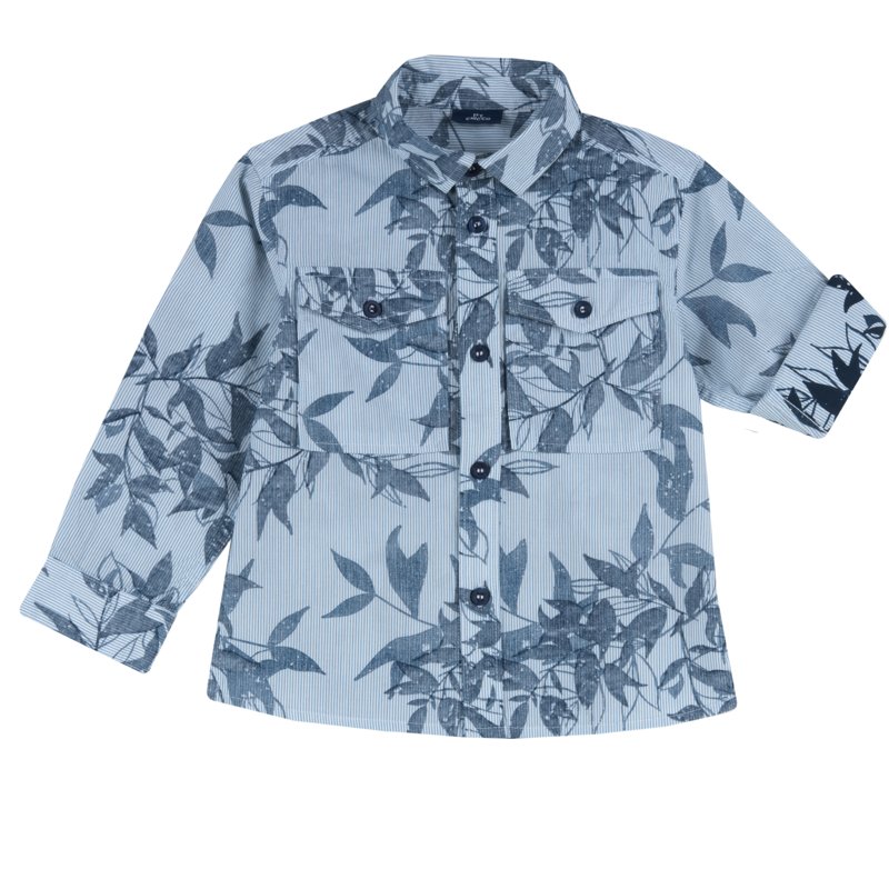 SHIRT LONG SLEEVE - WHITE/LIGHT BLUE