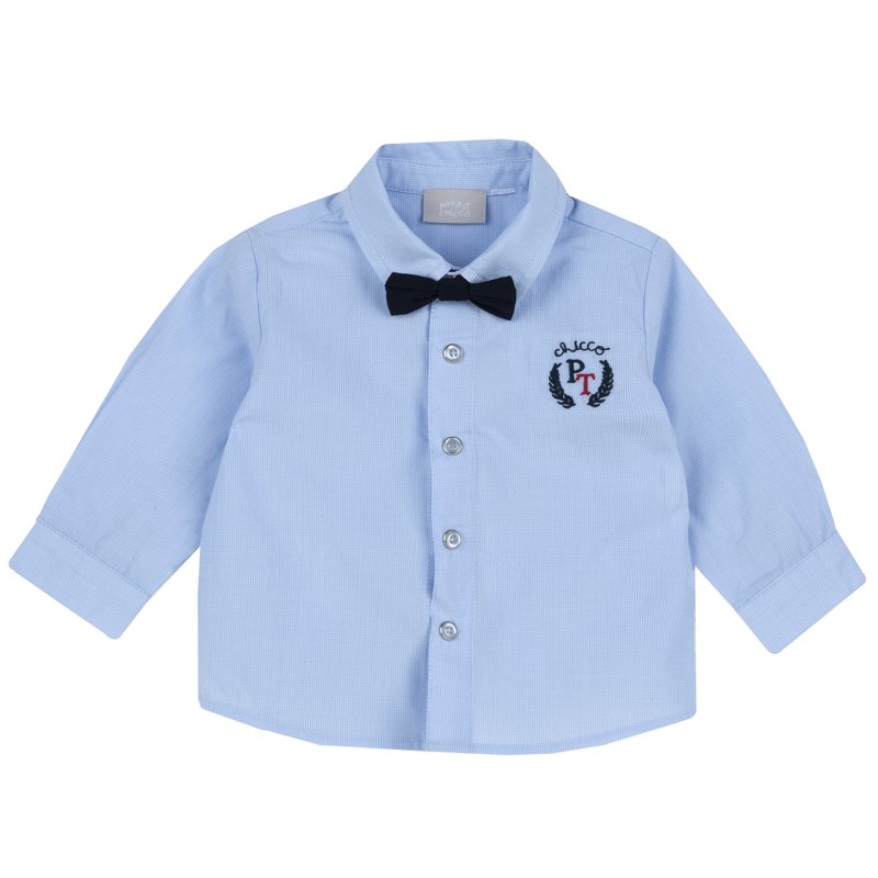 SHIRT LONG SLEEVE - WHITE/LIGHT BLUE