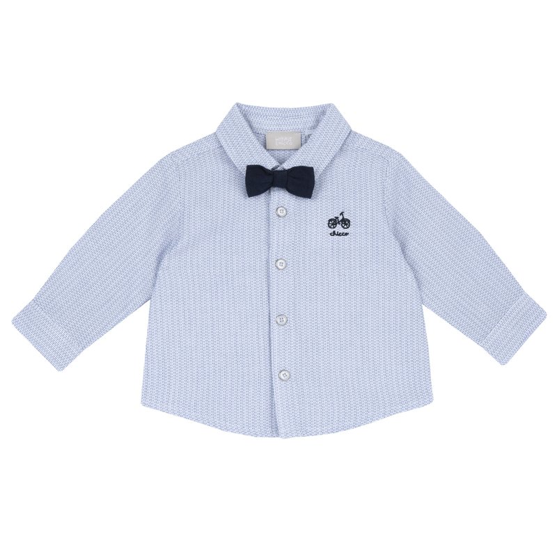 SHIRT LONG SLEEVE - WHITE/BLUE