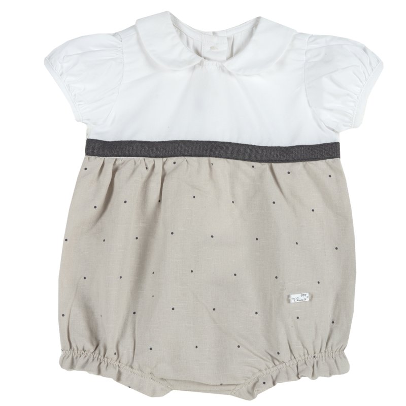 ROMPER SHORT SLEEVE - MEDIUM NATURAL