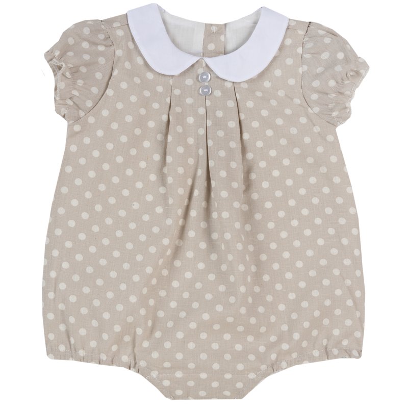 ROMPER SHORT SLEEVE - NATURAL PRINTED