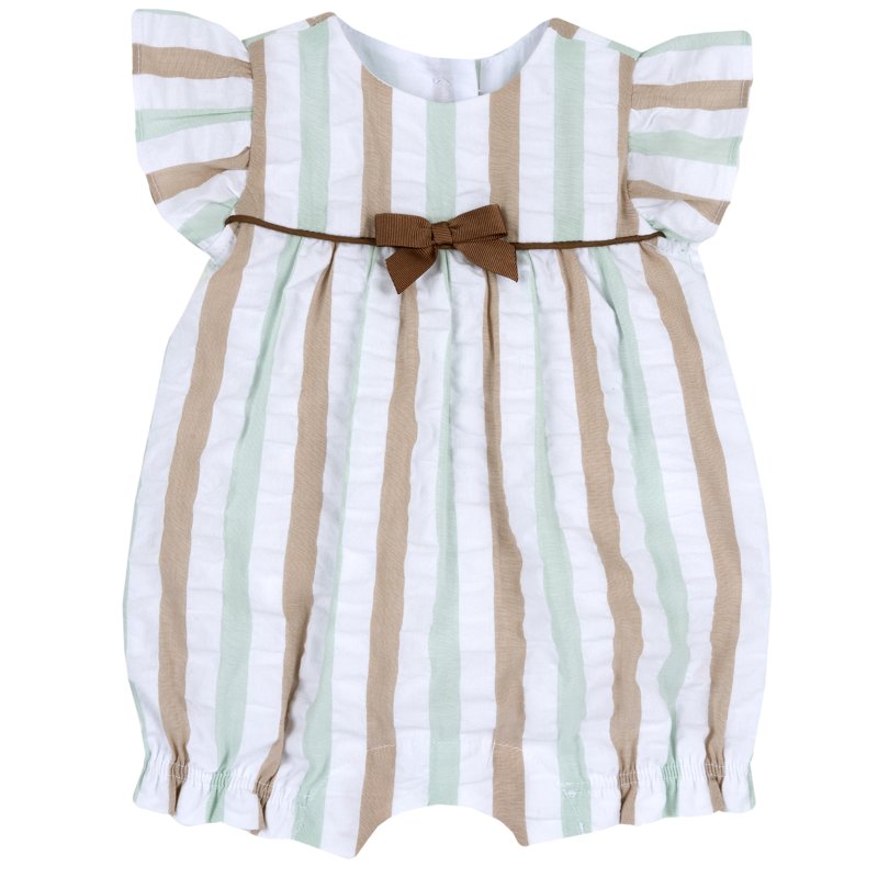 ROMPER SLEEVELESS - WHITE/GREEN