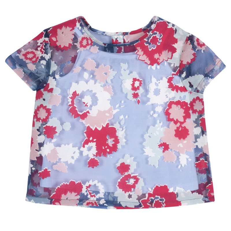 SET 2: BLOUSE + TANK TOP - MEDIUM BLUE/LIGHT BLUE