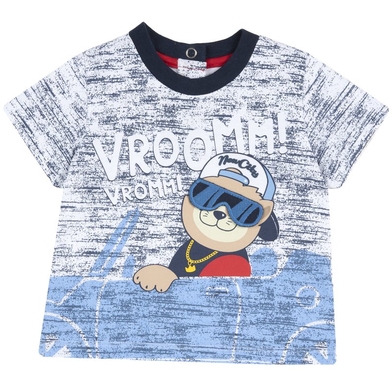 T-SHIRT SHORT SLEEVE - WHITE/BLUE